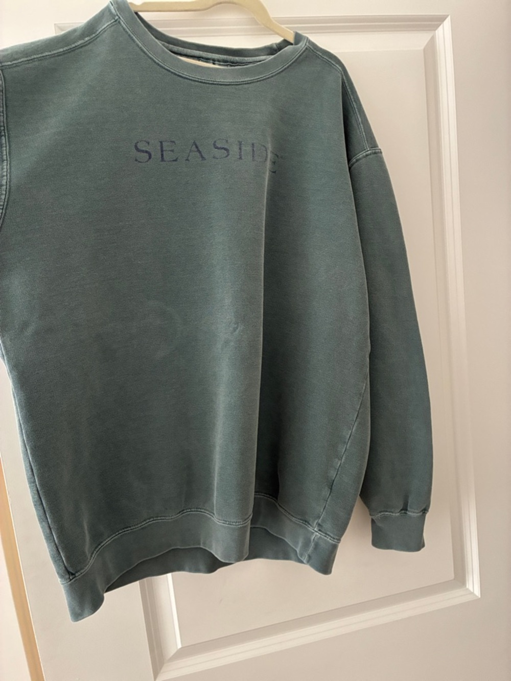 Unisex Comfort Colors Seaside Crewneck Sweatshirt in Washed Teal - Picture 6 of 6